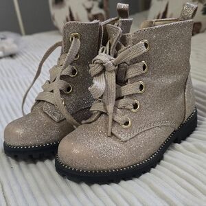 Cynthia Rowley Glittery Tan Kids Boots